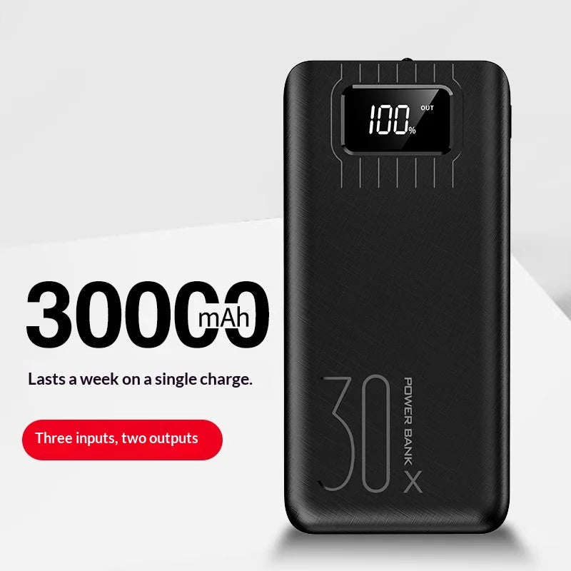 Power Bank 30000mAh Fast Charging with Digital Display