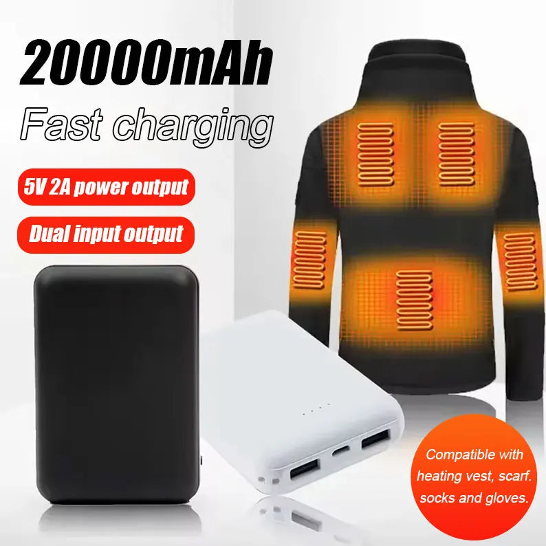Power Bank 20000mAh USB para Chaleco, Chaqueta y Ropa Calefactada