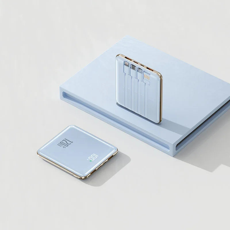 Power Bank Ultra-Thin 20000mAh with Built-in USB-C Cable