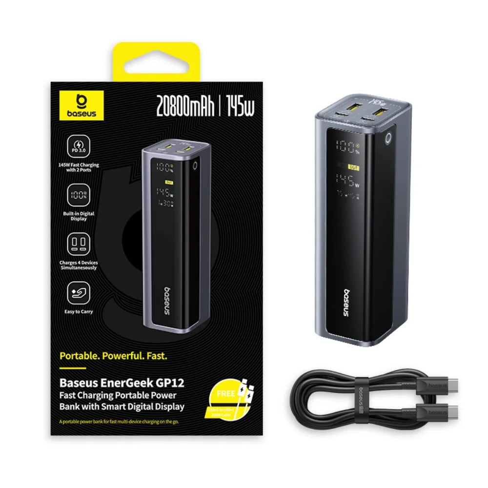 Baseus Power Bank 145W 20800mAh PD 100W con Pantalla Digital