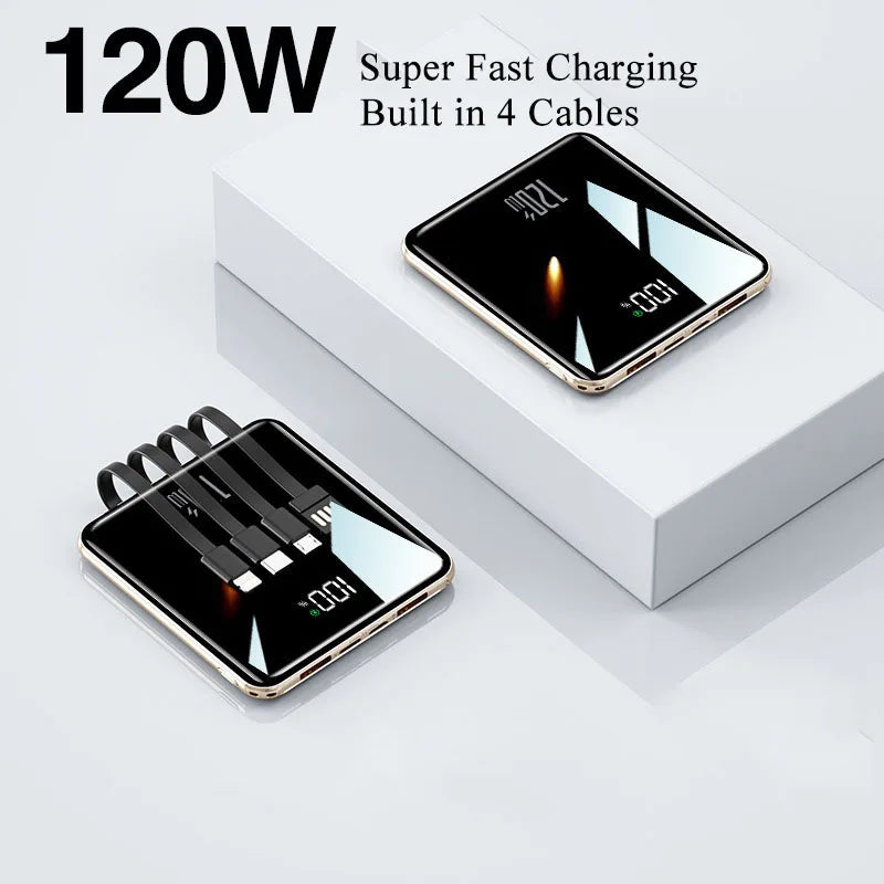 Power Bank Ultra-Thin 20000mAh with Built-in USB-C Cable