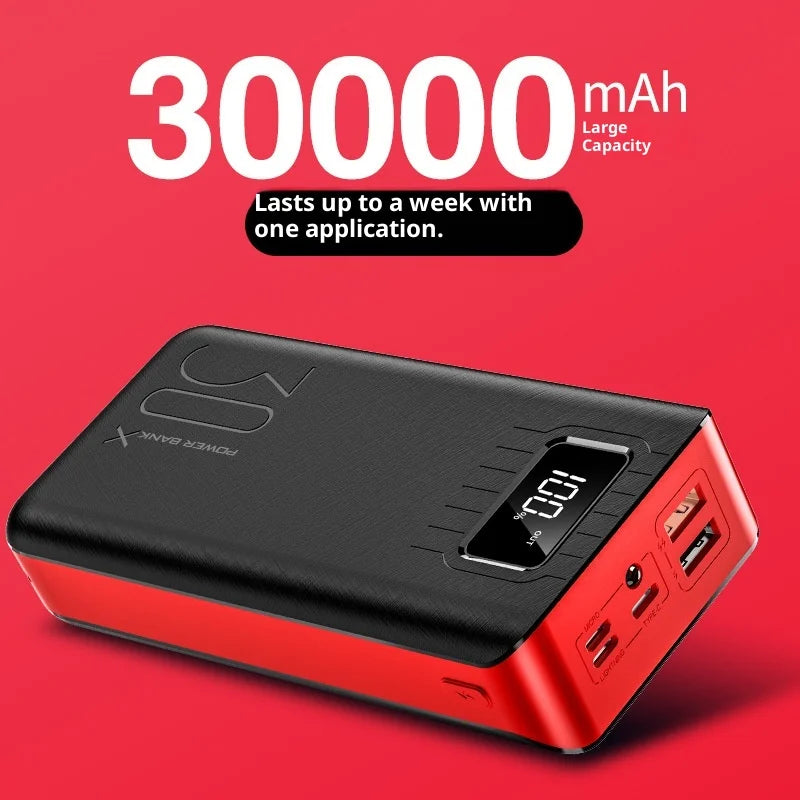 Power Bank 30000mAh Fast Charging with Digital Display
