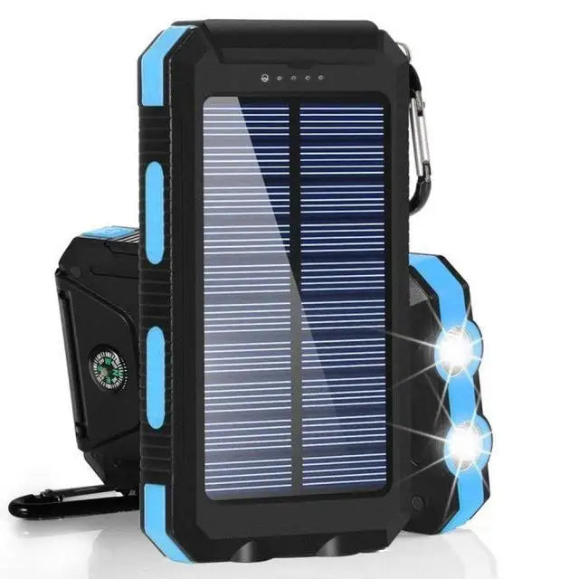 Batería externa solar de 80000 mAh con linterna LED para smartphones